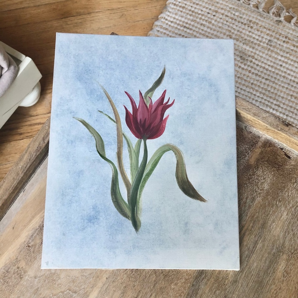 Tulip Hand Painted Canvas Board Art
